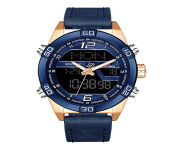 NF9128 - Blue PU Leather Wrist Watch for Men