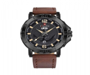 NF9122 - Dark Brown Leather Analog Watch for Men