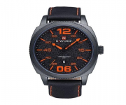 NF9127 - Black Leather Analog Watch for Men