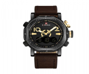 NF9094 - Coffee Leather Wrist Watch for Men