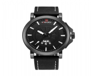 NF9125 - Black Leather Analog Watch for Men
