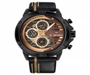 NF9110 - Black Leather Wrist Watch for Men