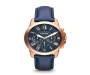 FS4835 - Navy Blue Leather Chronograph Watch for Men