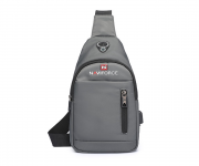 NAVIFORCE NFB6801 Gray Waterproof School Bag Bagpack Mens with USB Charging Function Business Laptop Backpack - Gray