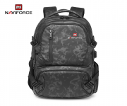 NAVIFORCE B6806 Fashion Business Backpacks Men Style High Quality PU Waterproof Travel Bag - CF Gray