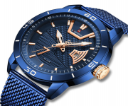 NAVIFORCE NF9155A Royal Blue Mesh Stainless Steel Analog Watch For Men - Royal Blue