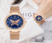 NAVIFORCE NF5018 RoseGold Stainless Steel Analog Watch For Women - Royal Blue & RoseGold