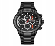 NAVIFORCE NF9184 Black Stainless Steel Chronograph Watch For Men - Black