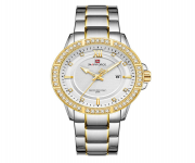 NAVIFORCE NF9187 Silver And Golden Two Tone Stainless Steel Analog Watch For Men - Golden & Silver