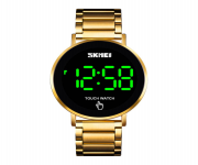 SKMEI 1550 Golden Stainless Steel Digital Watch For Men - Golden