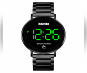 SKMEI 1550 Black Stainless Steel Digital Watch For Men - Black