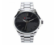 CURREN 8322 Silver Stainless Steel Analog Watch For Men - Black & Silver