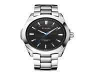 CURREN 8109 Silver Stainless Steel Analog Watch For Men - Black & Silver