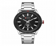 CURREN 8331 Silver Stainless Steel Analog Watch For Men - Black & Silver