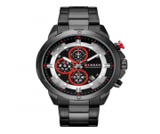 CURREN 8323 Black Stainless Steel Chronograph Watch For Men - Black