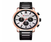 CURREN 8315 Black Stainless Steel Chronograph Watch For Men - RoseGold & Black