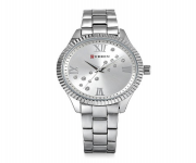 CURREN 9009 Silver Stainless Steel Analog Watch For Women - White & Silver
