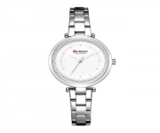 CURREN 9054 Silver Stainless Steel Analog Watch For Women - White & Silver