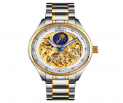 SKMEI M025 Silver And Golden Two-Tone Stainless Steel Automatic Watch For Men - Golden & Silver