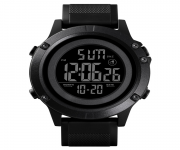 SKMEI 1508 Black PU Digital Watch For Unisex - Black