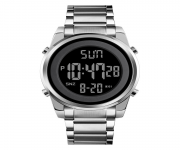 SKMEI 1611 Silver Stainless Steel Digital Watch For Unisex - Silver