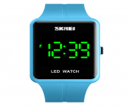 SKMEI 1541 Blue PU LED Watch For Men - Blue