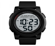 SKMEI 1564 Black PU Digital Watch For Unisex - Black