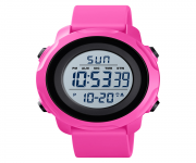 SKMEI 1540 Pink PU Digital Watch For Unisex - Pink