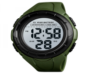 SKMEI 1563 Army Green PU Digital Watch For Unisex - Army Green