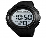 SKMEI 1563 Black PU Digital Watch For Unisex - Black
