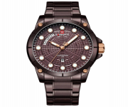 NAVIFORCE NF9152 Bronze Stainless Steel Analog Watch for Men - Purple & Bronze