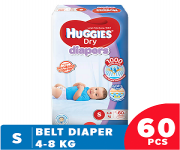 Huggies Dry Belt Diaper (S) Small-60 Pcs (4-8 KG) - Malaysian