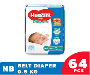 Huggies Dry Belt Diaper (NB) New Born-64 Pcs (0-5 Kg) - Malaysian