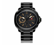 NAVIFORCE NF9069 Black Stainless Steel Chronograph Watch For Men - Black & Yellow