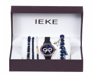 IEKE 88056 Rope Royal Blue Mesh Stainless Steel Analog Watch For Women - RoseGold & Royal Blue