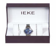 IEKE 88048 Silver Mesh Stainless Steel Analog Watch For Women - Blue & Silver
