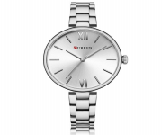 CURREN 9017 Silver Stainless Steel Analog Watch For Women - Silver