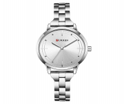 CURREN 9019 Silver Stainless Steel Analog Watch For Women - Silver
