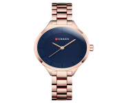 CURREN 9015 RoseGold Stainless Steel Analog Watch For Women - Royal Blue & RoseGold