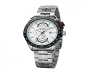 Curren 8148 - Silver Stainless Steel Wrist Watch For Men - White & Silver