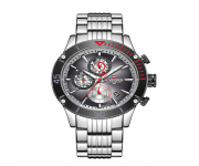 NAVIFORCE NF9173 Silver Stainless Steel Chronograph Watch For Men - Grey & Silver