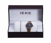 IEKE 88045 RoseGold Mesh Stainless Steel Analog Watch For Women - Black & RoseGold