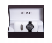 IEKE 88010 Black Mesh Stainless Steel Analog Watch For Women - Black