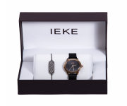 IEKE K210 RoseGold Mesh Stainless Steel Analog Watch For Women - Black & RoseGold