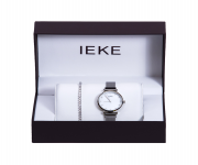 IEKE 88041 Silver Mesh Stainless Steel Analog Watch For Women - White & Silver