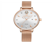 NAVIFORCE NF5009 RoseGold Mesh Stainless Steel Analog Watch For Women - Grey & RoseGold