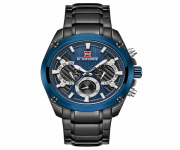 NAVIFORCE NF9113 Stainless Steel Chronograph Watch For Men - Black & Blue