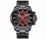 NAVIFORCE NF9149 Stainless Steel Chronograph Watch For Men - Red & Black