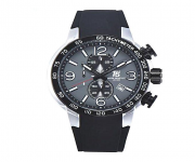 Trendy T5 H3450G Black Rubber Analog Chronograph Sports Watch for Men - Black & Silver