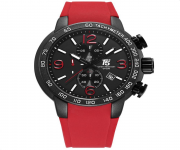 T5 H3450G Red Rubber Analog Chronograph Sports Watch | Men's Red & Black Timepiece